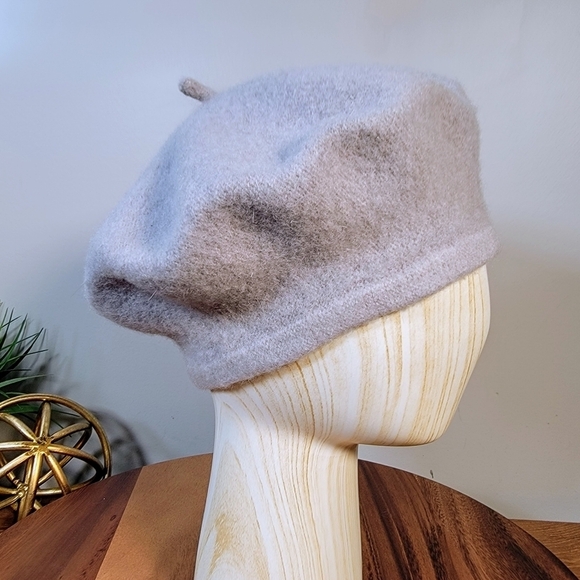 Cover Your Hair - Light Gray Wool Blend Beret Cap Hat Women's One Size - Picture 3 of 12